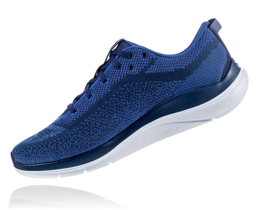 Zapatillas Running Hoka One One Hombre - Hupana Flow - Azul Marino/Blancas - GFE139524